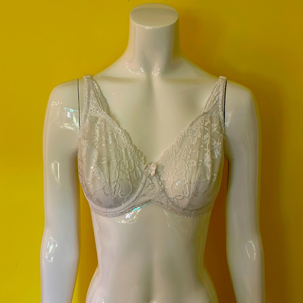 White Charnos Rosalind White Floral Lace Full Cup Bra 32DD